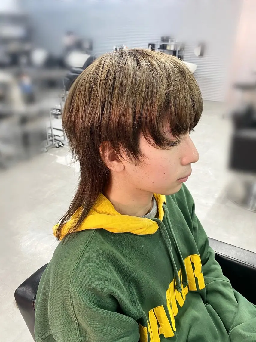 セミロング カラー メンズ メンズブリーチ マッシュウルフ マッシュ メンズウルフカット アッシュ ヘアカラー トリートメント 柏 デザインカラー/ レイヤー🐣シオリのヘアスタイル