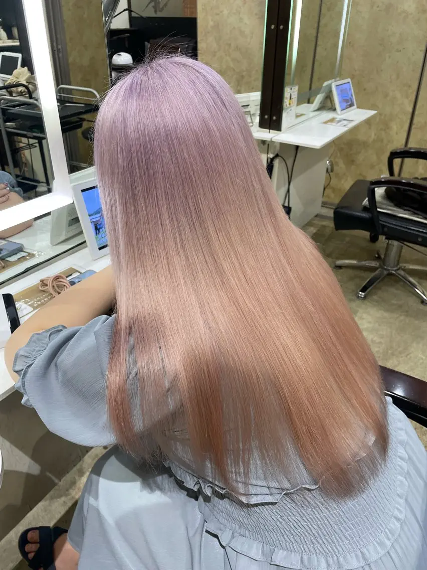 ロング パープルカラー ロング トリートメント アンククロス🖤 わかなのヘアスタイル