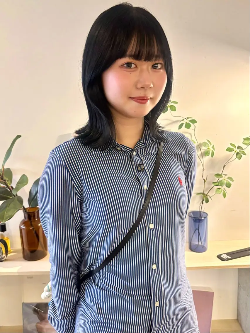 ミディアム カラー ハイトーンカラー ヘアカラー ナナ 福岡美容室のヘアスタイル
