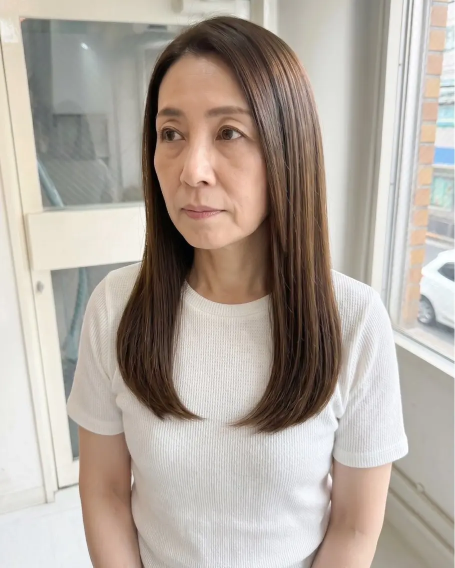 ロング カラー ヘアカラー トリートメント 桃木 杏奈のヘアスタイル