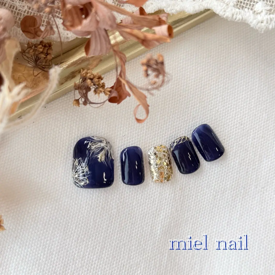 ネイル フットネイル ミラーネイル miel nailのネイルデザイン
