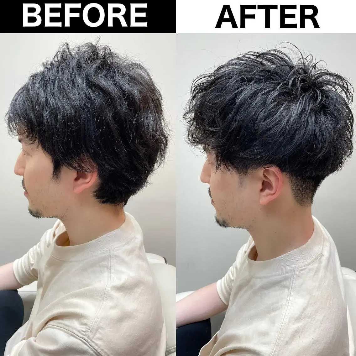 パーマ メンズ ビジネス メンズ就活ヘア メンズパーマ ツーブロック 刈り上げ Soleria 田中慎一のヘアスタイル