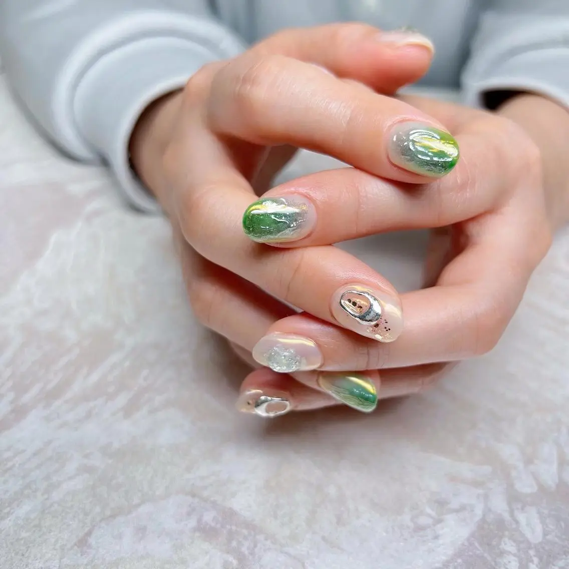 ネイル ニュアンスネイル ショートネイル gemickle nailのネイルデザイン