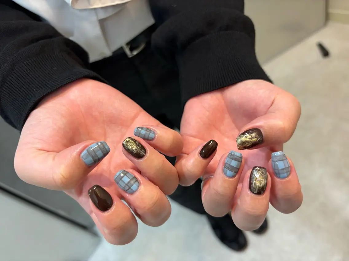 ネイル ハンドネイル Mai :矢場町 ニュアンス🌿アートのネイルデザイン