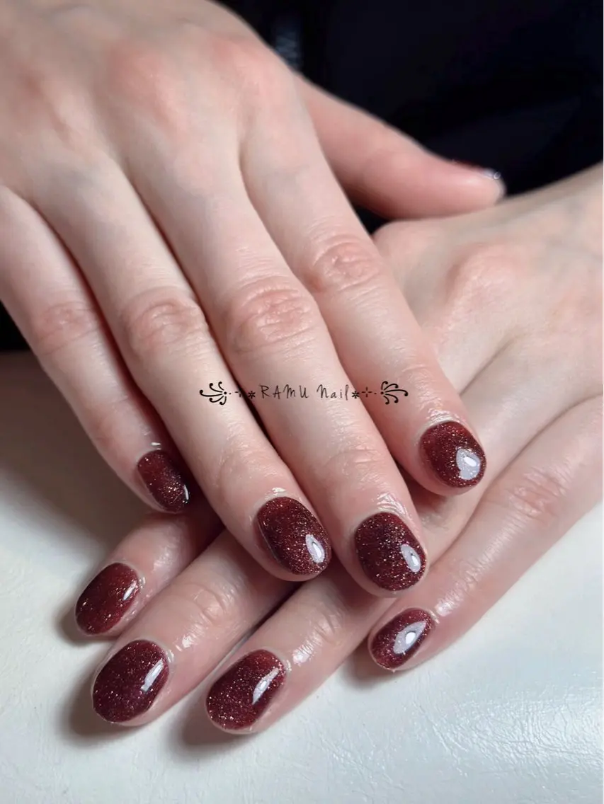 ネイル フレンチネイル 韓国ネイル シンプルネイル ワンホンネイル 冬ネイル ハンドネイル RAMU Nail 恵比寿店のネイルデザイン
