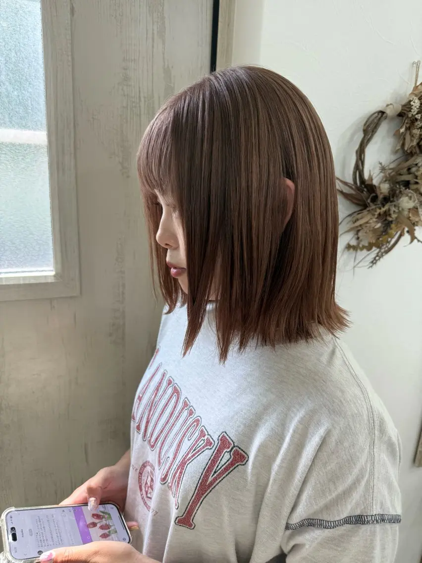 ミディアム カラー ベージュカラー 透明感カラー ダブルカラー ヘアカラー キノシタ マユのヘアスタイル