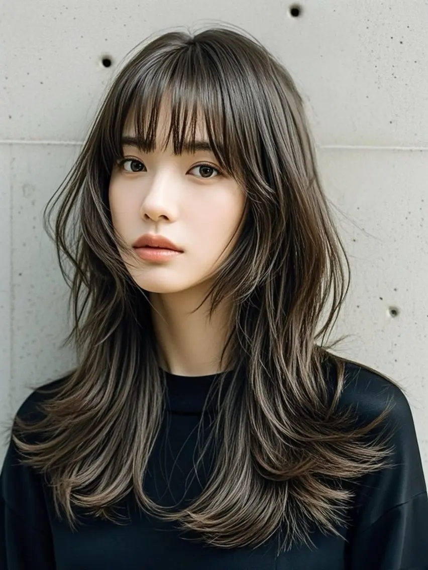 ロング ショートボブ アッシュ ボブ くびれヘア ハッシュカット カット ヘアカラー トリートメント ウルフカット 811 大阪梅田 ウルフのヘアスタイル