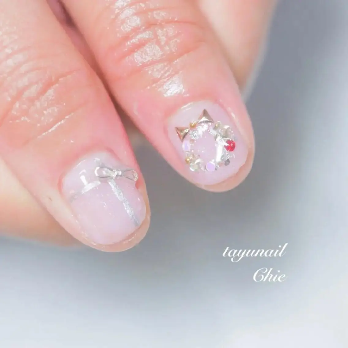 ネイル アートネイル ブルー ジェルネイル 氷ネイル・うるうるネイル ワンカラーネイル ネイルサロン 【たゆnail】のネイルデザイン