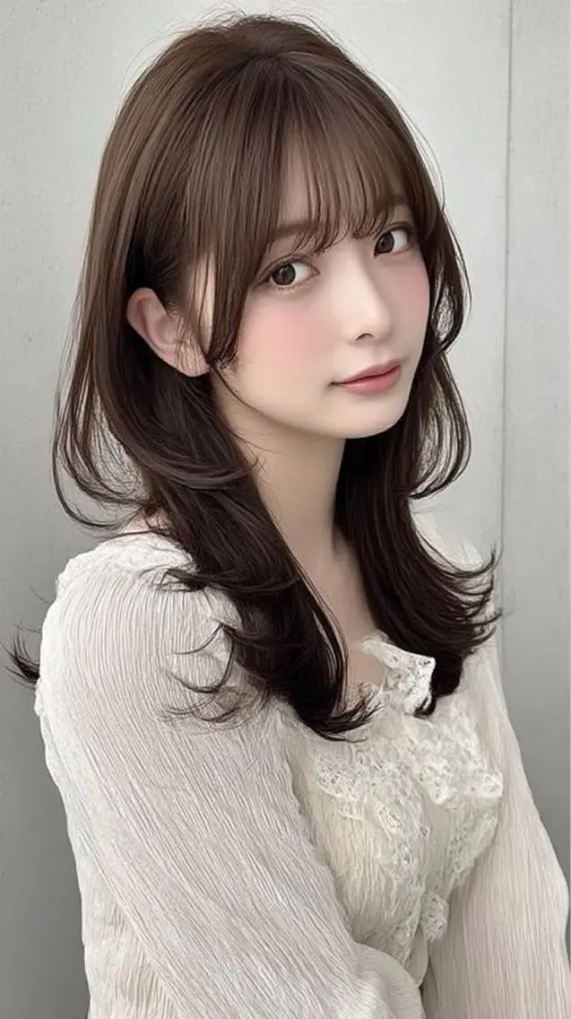 ロング カラー ヘアカラー 🍒モテ暖色カラー × うる艶✧ ゆなのヘアスタイル