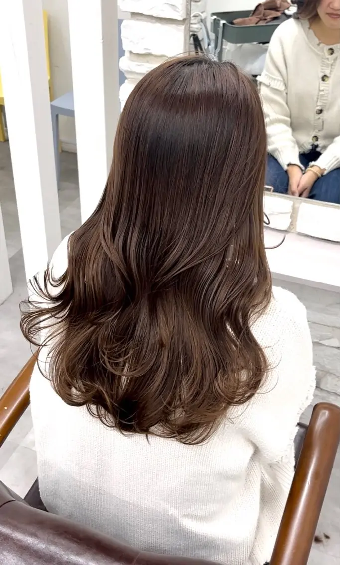 ロング カラー ベージュカラー カット ヘアカラー トリートメント 天王寺韓国ヘア✨ /髪質改善/小山歓実のヘアスタイル