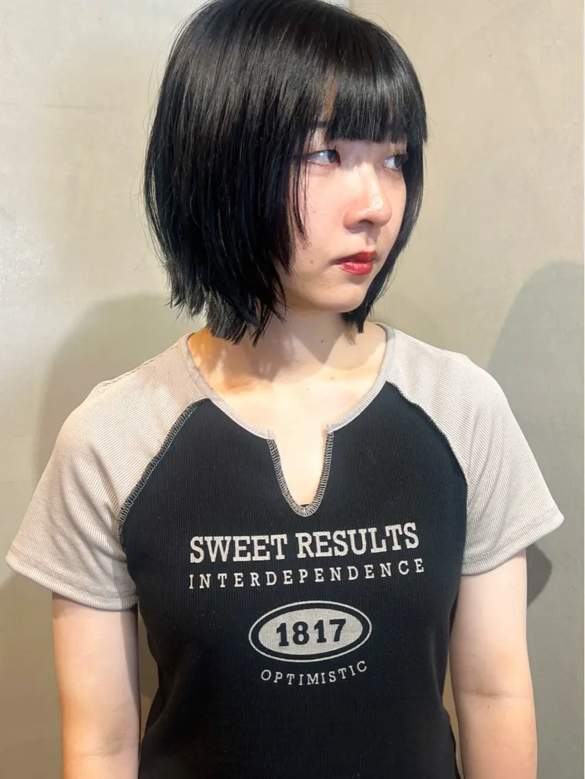 ショート カラー カット ヘアカラー トリートメント Aya/四条烏丸/ 酸性ストレートのヘアスタイル