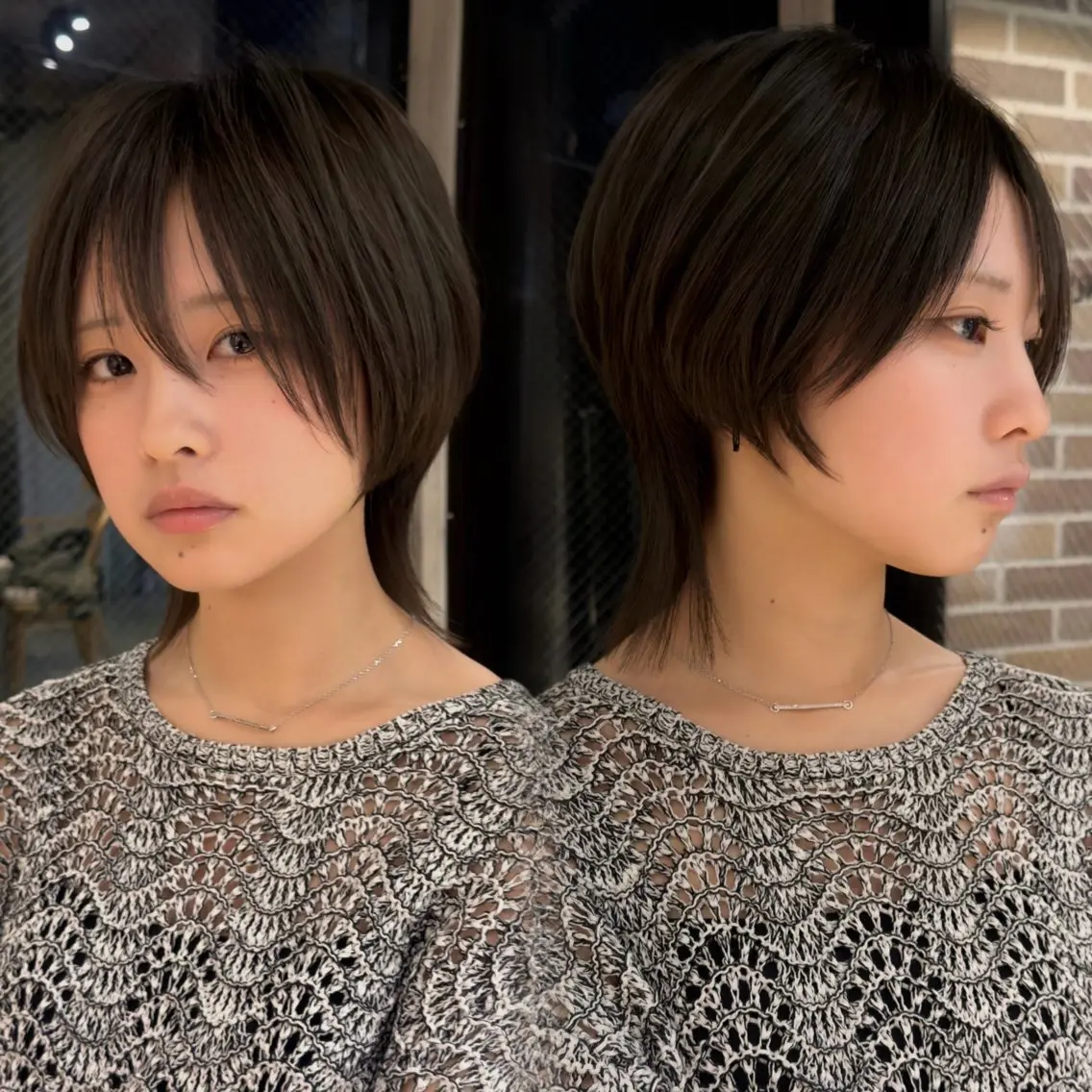 ショート ウルフ/レイヤー/ ブリーチカラーのヘアスタイル