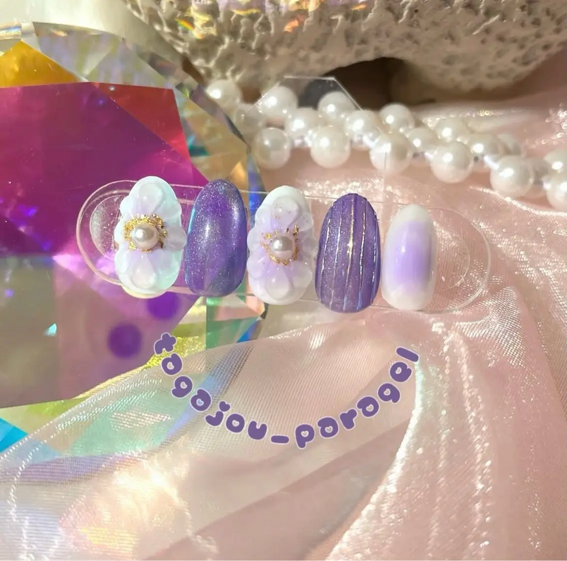 🩷オフなし🩷ぷっくりお花アート2本🌸の写真