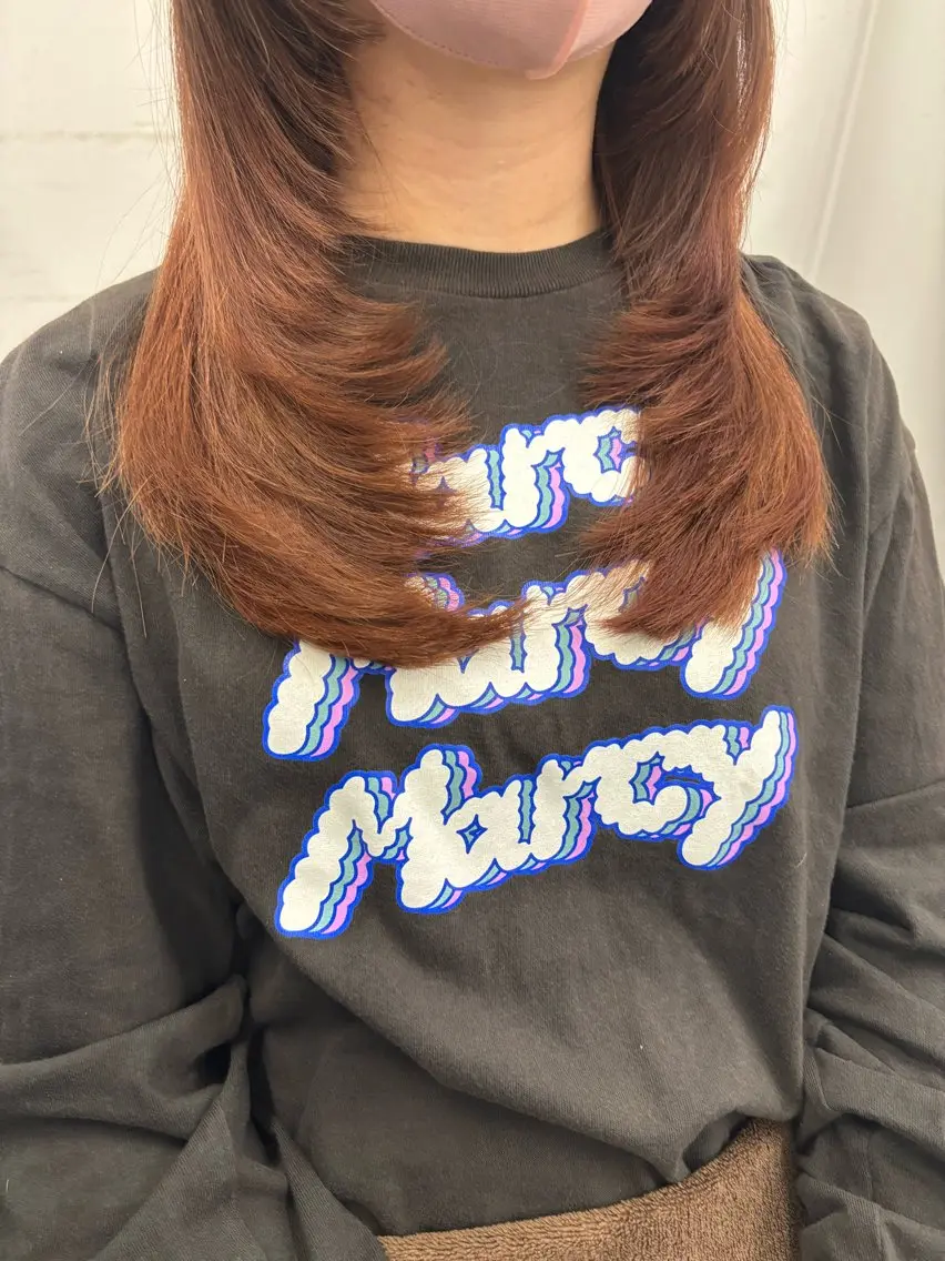 セミロング レイヤーカット 小顔カット カット ヘアカラー 🫧モデル募集｜ ひまり🫧のヘアスタイル