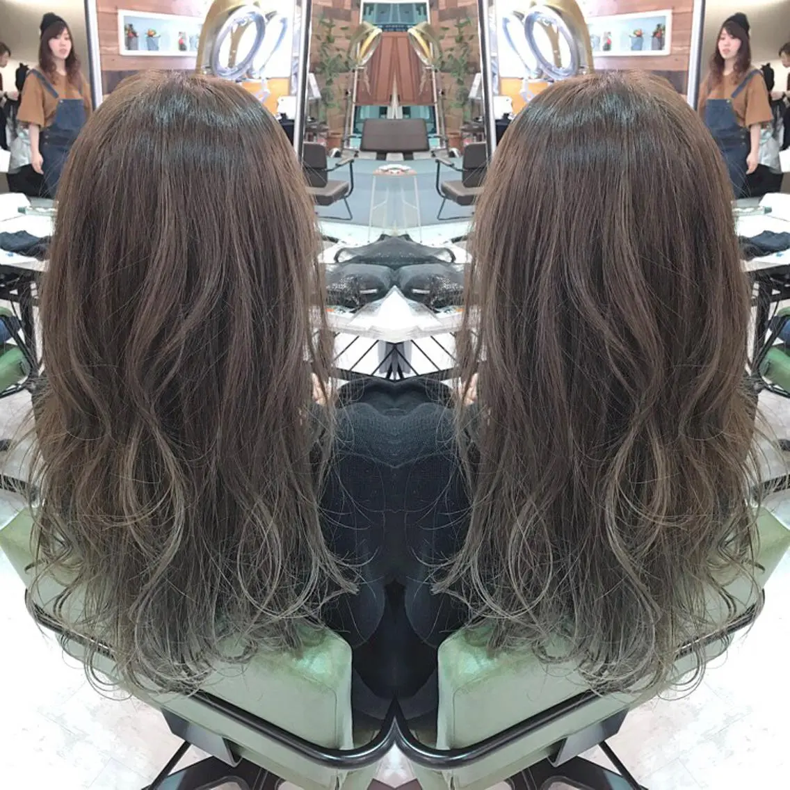 セミロング ロング カラー ハイライトカラー イルミナカラー ハイライト 青木 茂樹⭐️ 透明感カラーのヘアスタイル