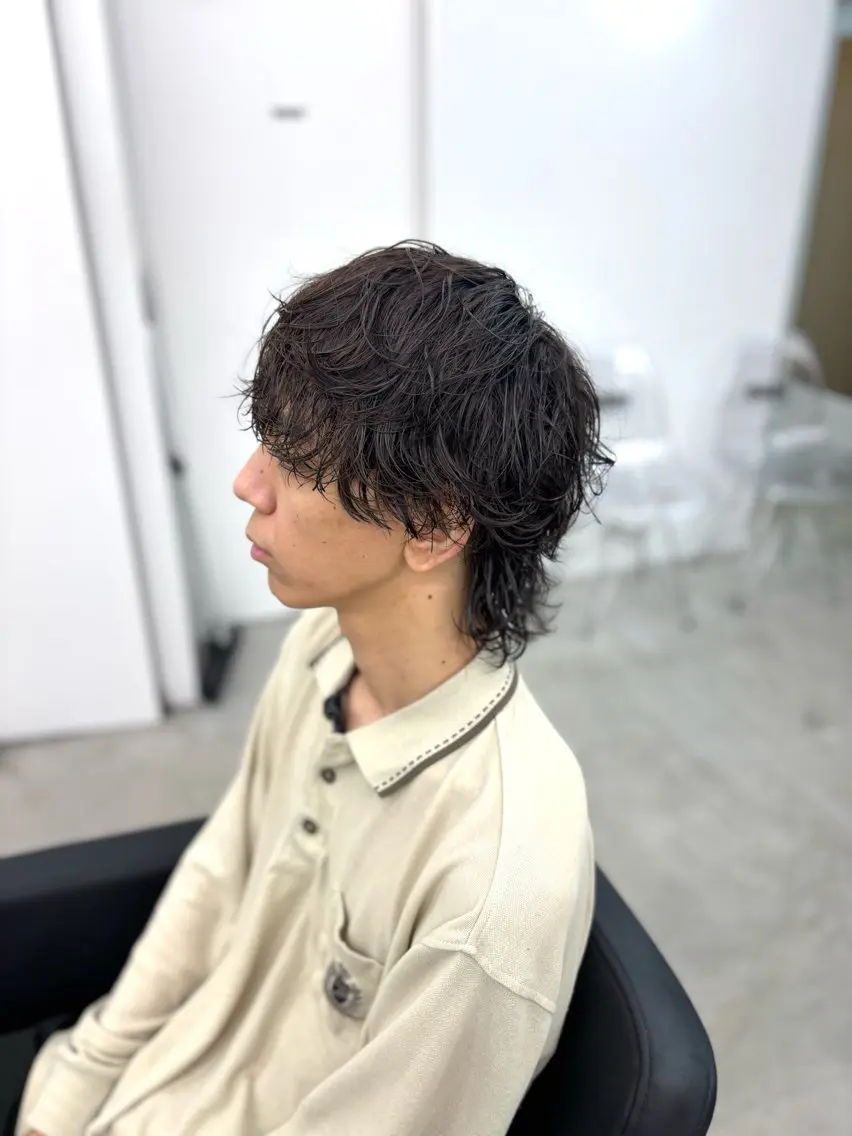 パーマ メンズ カット パーマ 山田 瑛司のヘアスタイル