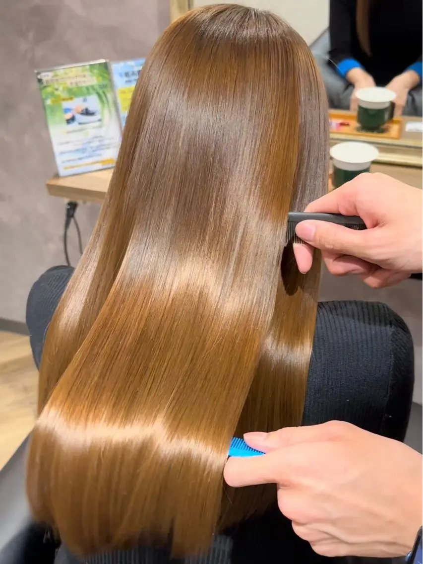 ロング カット 縮毛矯正 阪急箕面駅 labimani千葉のヘアスタイル