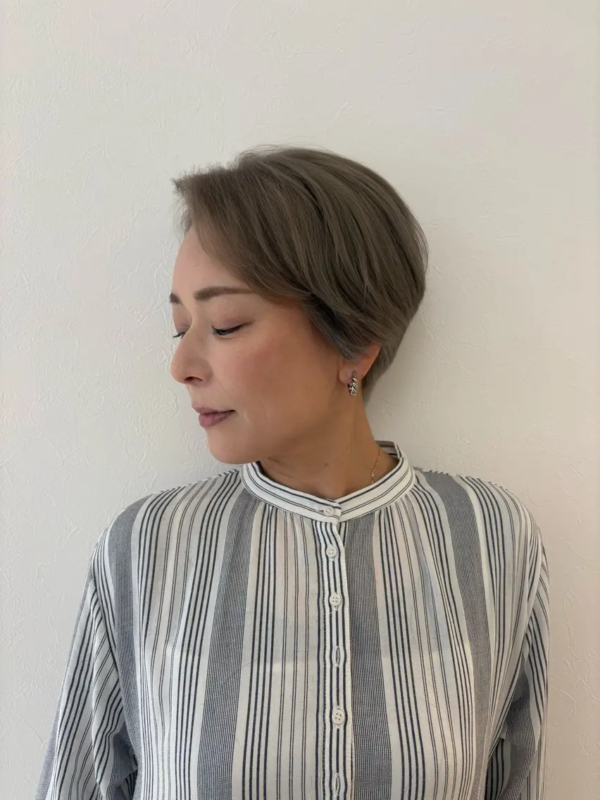 ショート カラー ベージュカラー ブリーチ 透明感カラー ダブルカラー オレンジ カット ヘアカラー レイヤー/透明感 HIRARIのヘアスタイル