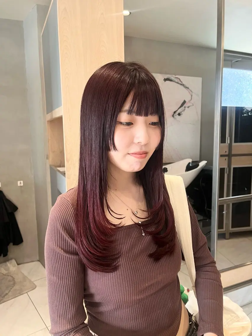 ロング カラー 姫カット レイヤーカット カット ヘアカラー トリートメント ヘッドスパ 🎀艶モテカラー🎀 彩季のヘアスタイル