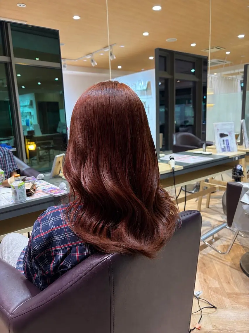 カラー ブラウンカラー オレンジ オレンジブラウン 髪質改善 ヘアカラー 菊地 楓のヘアスタイル