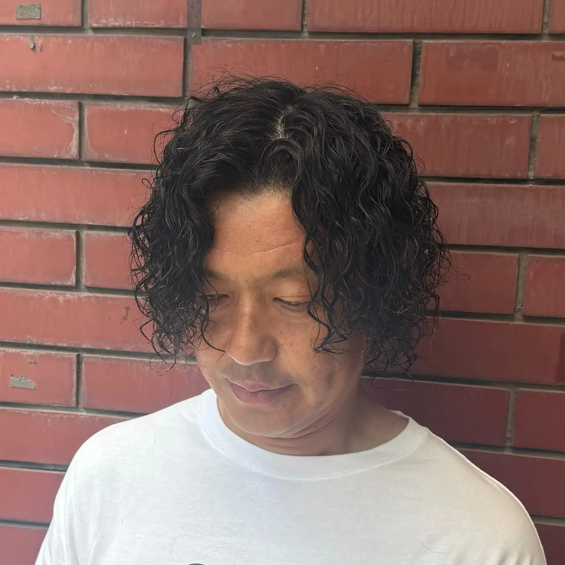 ミディアム パーマ メンズ ヘアカラー 柏メンズカットパーマ NO.1タイチのヘアスタイル