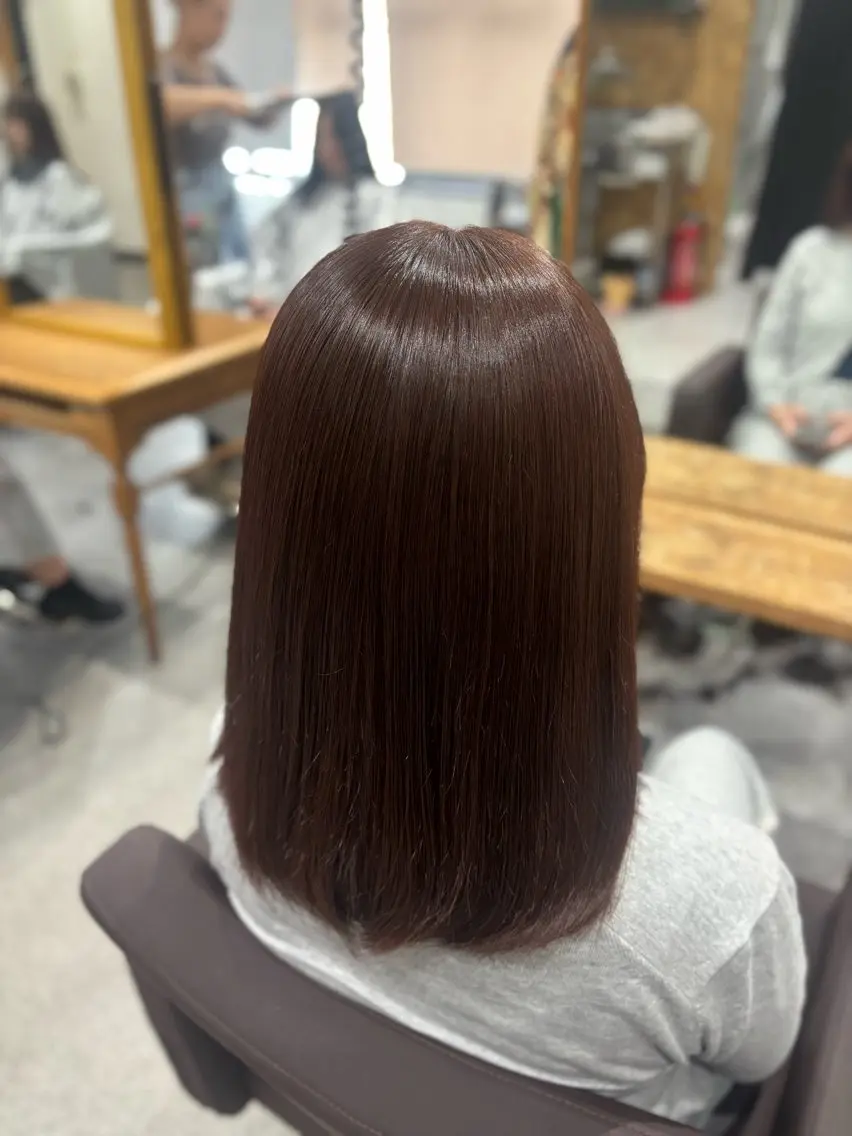ミディアム カラー レッドカラー ヘアカラー 佐野 清良‎🍒♡のヘアスタイル