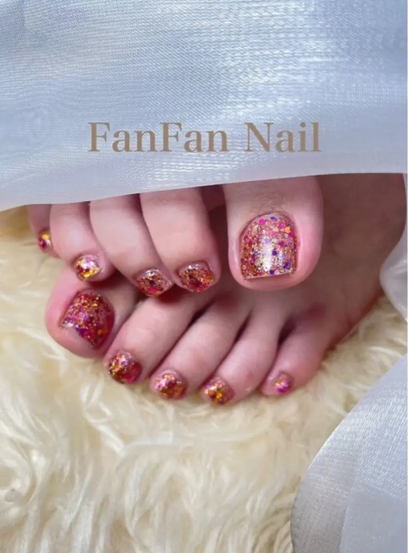 夏【Foot】ワンカラーorラメグの写真