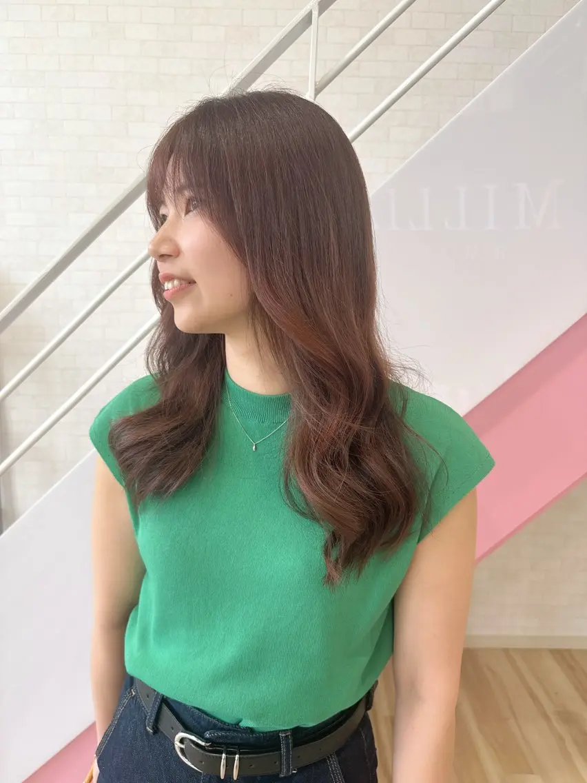 セミロング カット ヘアカラー トリートメント MILLIA滑川店/ みきやのヘアスタイル