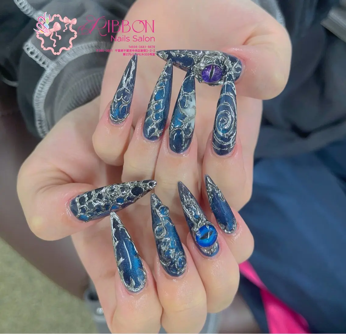 ネイル フットネイル フレンチネイル ジェルネイル マグネットネイル 持ち込み ハンドネイル ribbonnail salonのネイルデザイン