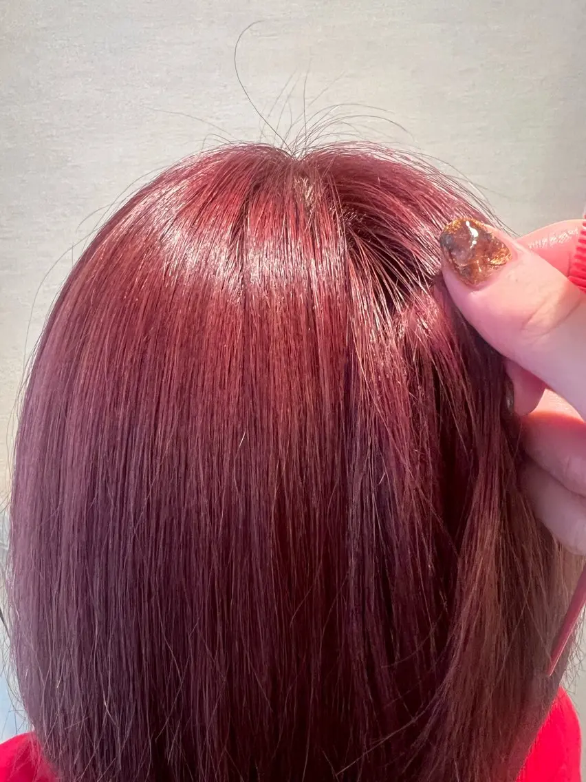 ロング カラー ブリーチ ブラウンカラー レッドカラー レッドブラウン 栗原 波輝のヘアスタイル