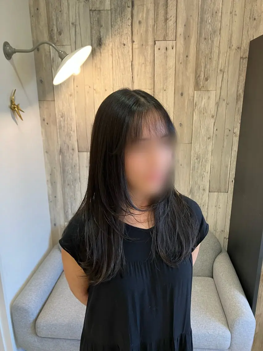 ロング 顔周りカット レイヤーカット 藤田 七海のヘアスタイル