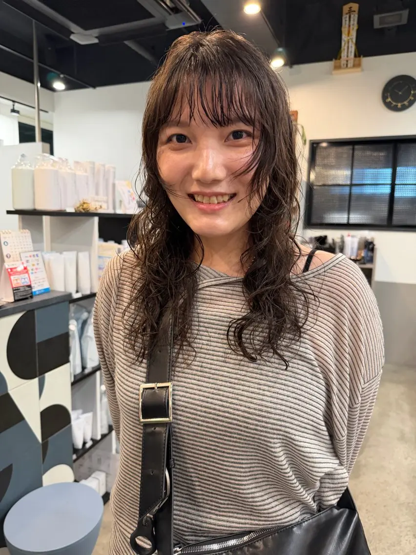セミロング パーマ セミロングパーマ ハッシュカット カット パーマ トリートメント dogstar小林諒 パーマ/レイヤーのヘアスタイル