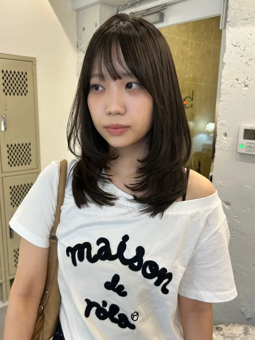 セミロング カラー カット ヘアカラー トリートメント 天神大名/レイヤー /ヘルシーヘアのヘアスタイル