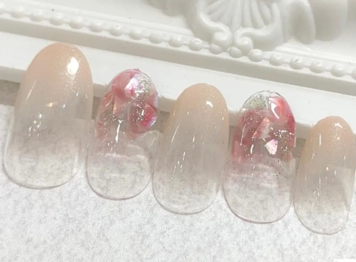 ネイル クリアネイル ニュアンスネイル nail salon Chériのネイルデザイン