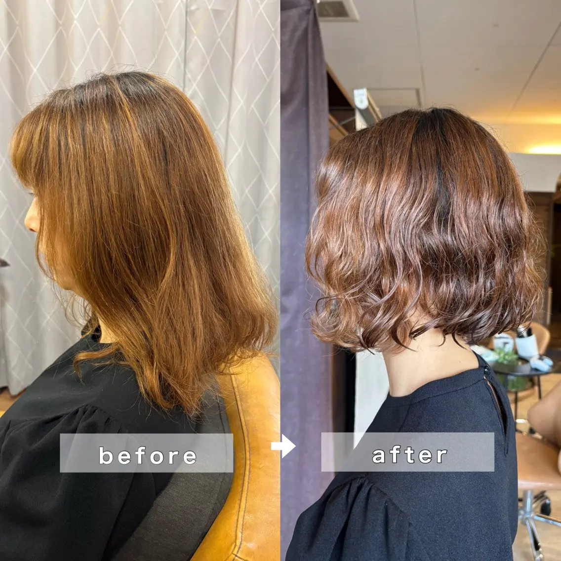 ミディアム ミディアムパーマ カット @z（アットゼー） arisaのヘアスタイル