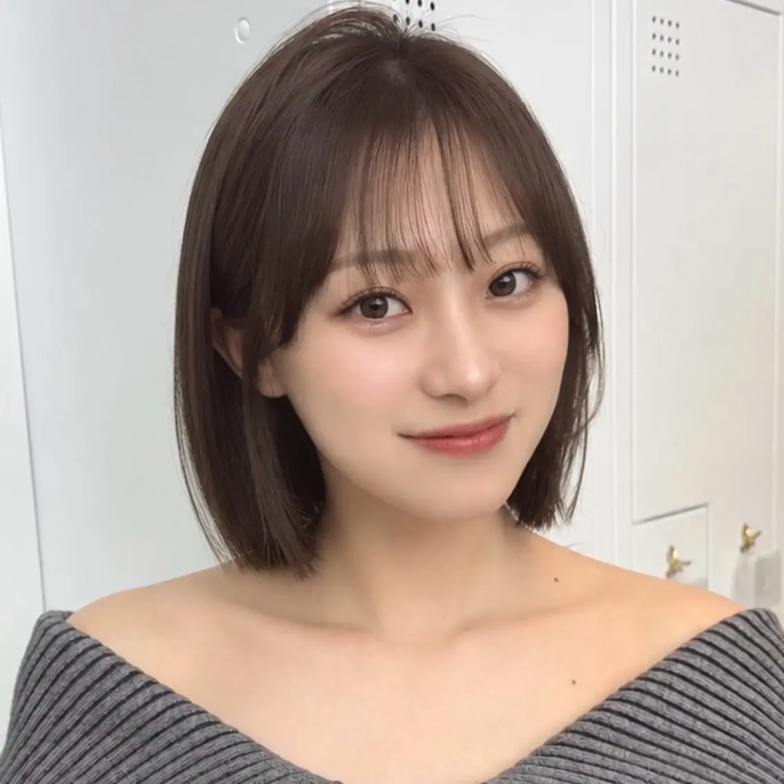 ミディアム カラー 透明感カラー ボブ カット ヘアカラー トリートメント mei タッセルボブ 縮毛矯正🧚‍♂️のヘアスタイル