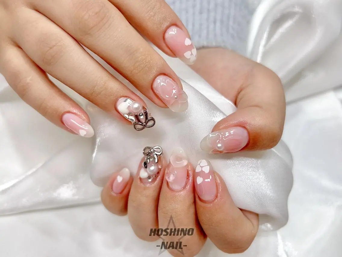 ネイル クリアネイル ピンク シンプルネイル ★Rena Nail★のネイルデザイン