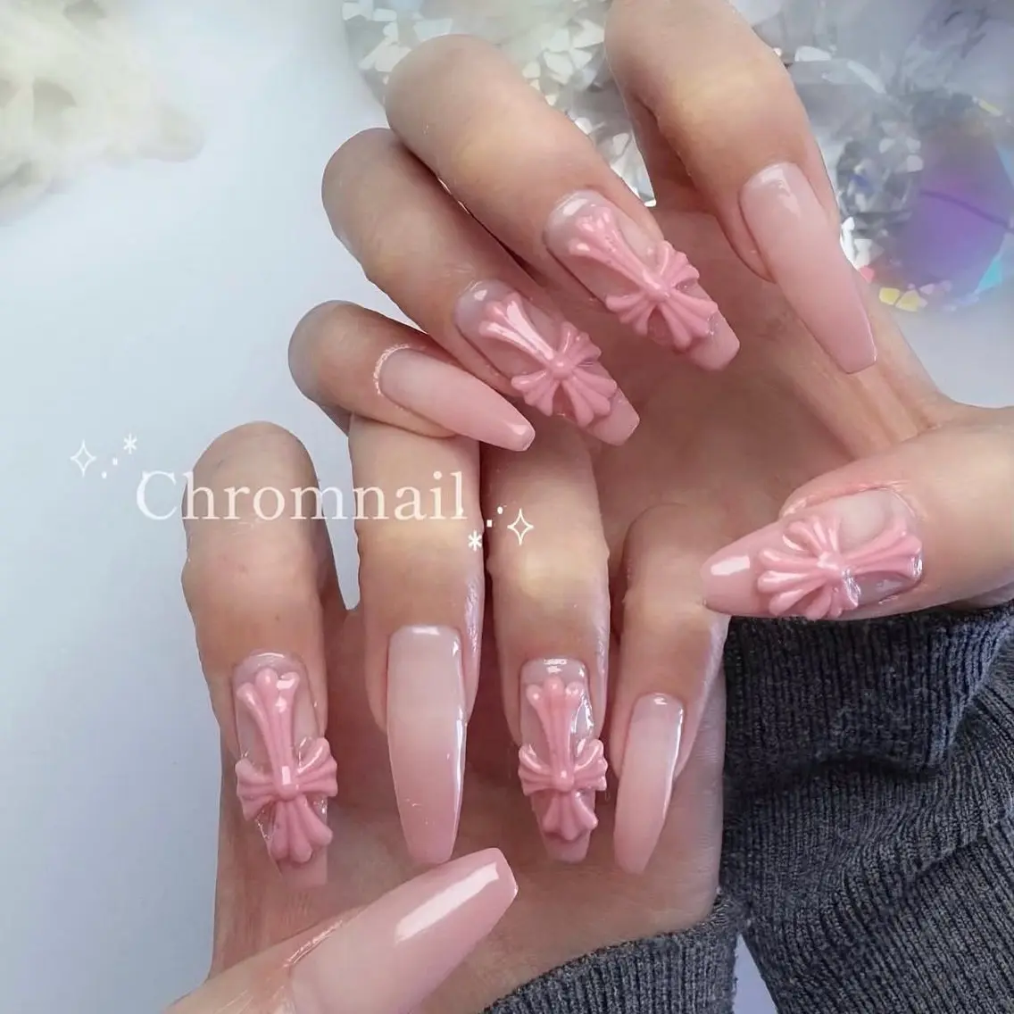 ネイル ハンドネイル 渋谷／チップ長さ出し 👑アプレgel-xのネイルデザイン