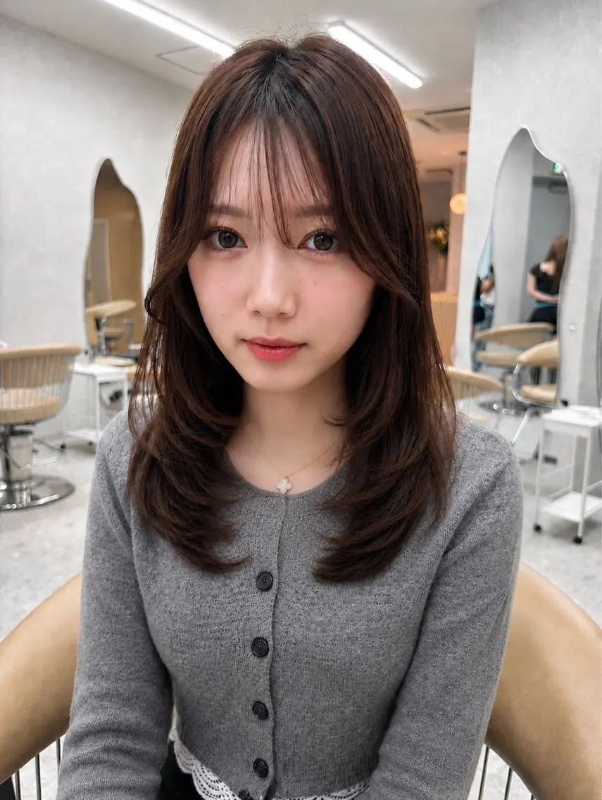 ロング カラー 透明感カラー レイヤーカット カット ヘアカラー トリートメント 香月 元希のヘアスタイル