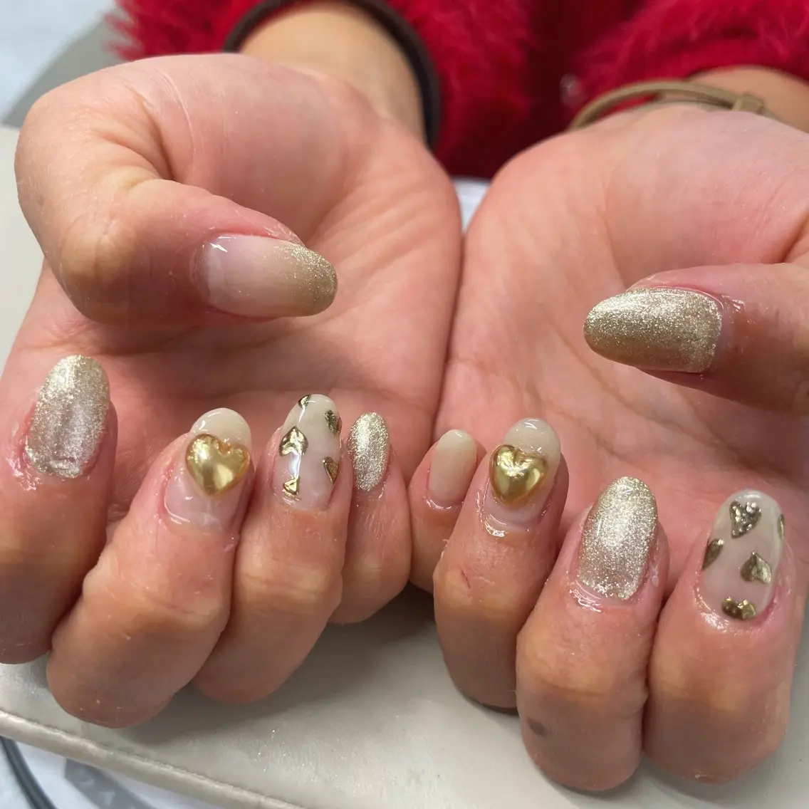 ネイル ハート ミラーネイル 🌴konami 4U NAIL🥥のネイルデザイン