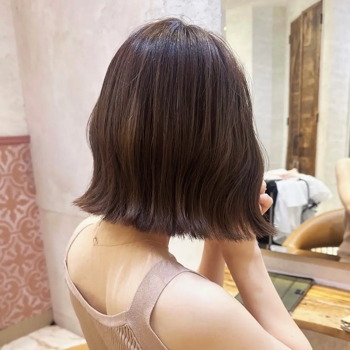 ショート カット ヘアカラー トリートメント としき/韓国/透明 感カラー/レイヤーのヘアスタイル
