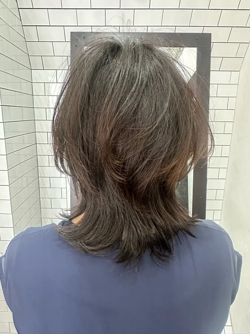 ミディアム カット パーマ トリートメント 妙見 知洋のヘアスタイル