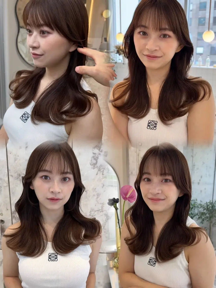セミロング カラー ヘアカラー トリートメント 【艶カラー】 じゅりのヘアスタイル