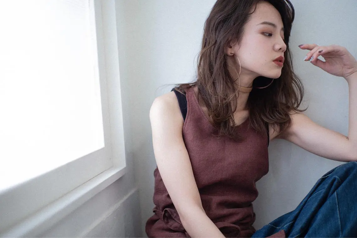 セミロング ネイル カット ヘアカラー トリートメント シンタニナオト /梅田茶屋町のヘアスタイル