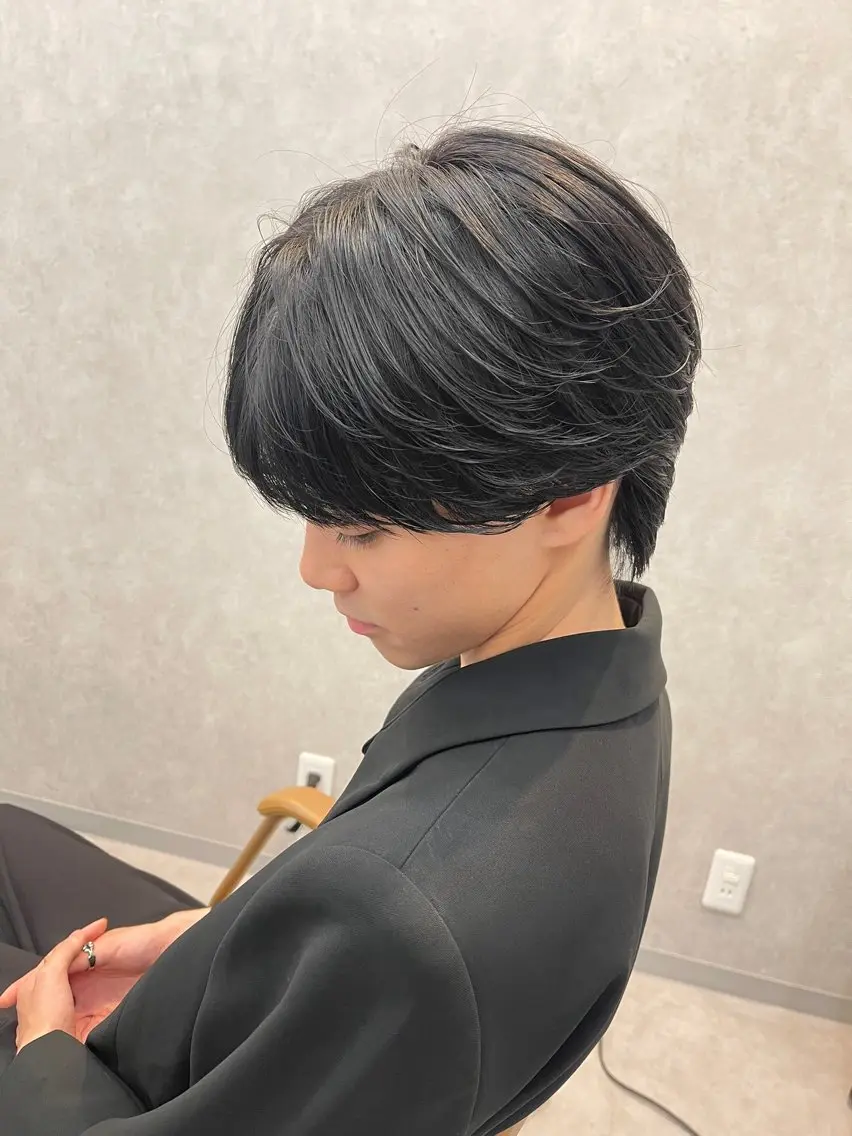ミディアム メンズ マッシュ シースルーマッシュ メンズパーマ職人/ 天神/tatsukiのヘアスタイル