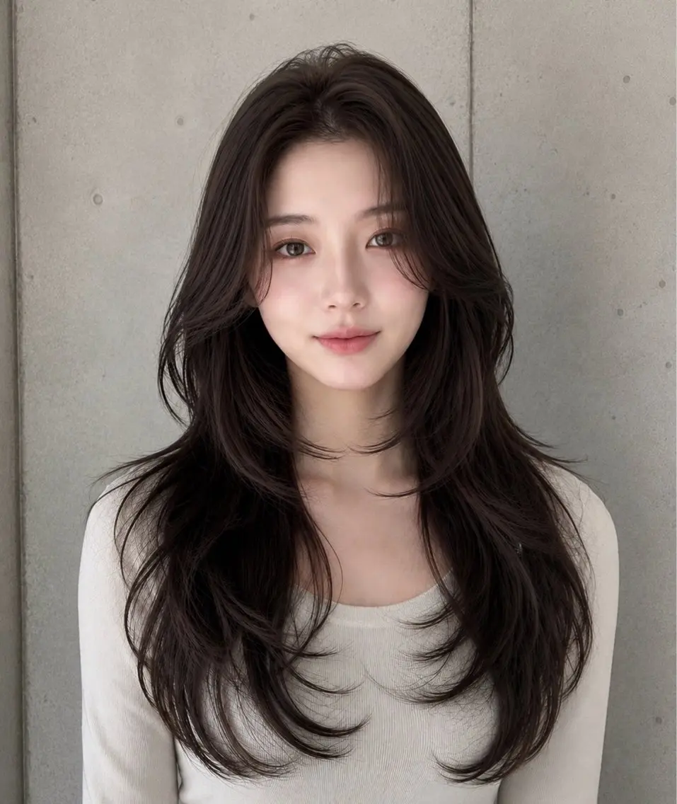 セミロング カラー ヘアアレンジ グレージュ くびれヘア 顔まわりレイヤー ハッシュカット 韓国風ヘア カット ヘアカラー トリートメント 🌫️大人韓国ヘア 🌫️naoyaのヘアスタイル
