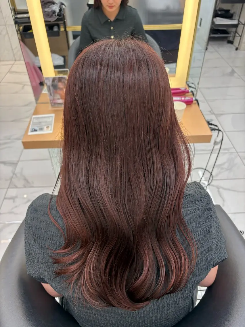 カラー ブラウンカラー ピンクカラー ヘアカラー トリートメント ハッシュカット 暖色カラー/伊藤菜月のヘアスタイル