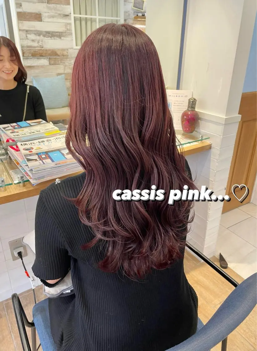 セミロング カラー ヘアアレンジ ヘアカラー トリートメント ハイトーンピンク🍑 ブリーチ🍑RINAのヘアスタイル