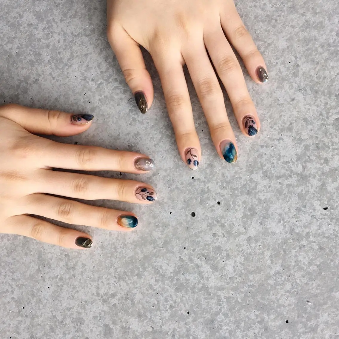 ネイル アートネイル 長さ出し ジェルネイル マットネイル ミラーネイル ハンドネイル nail salon Soeurのネイルデザイン