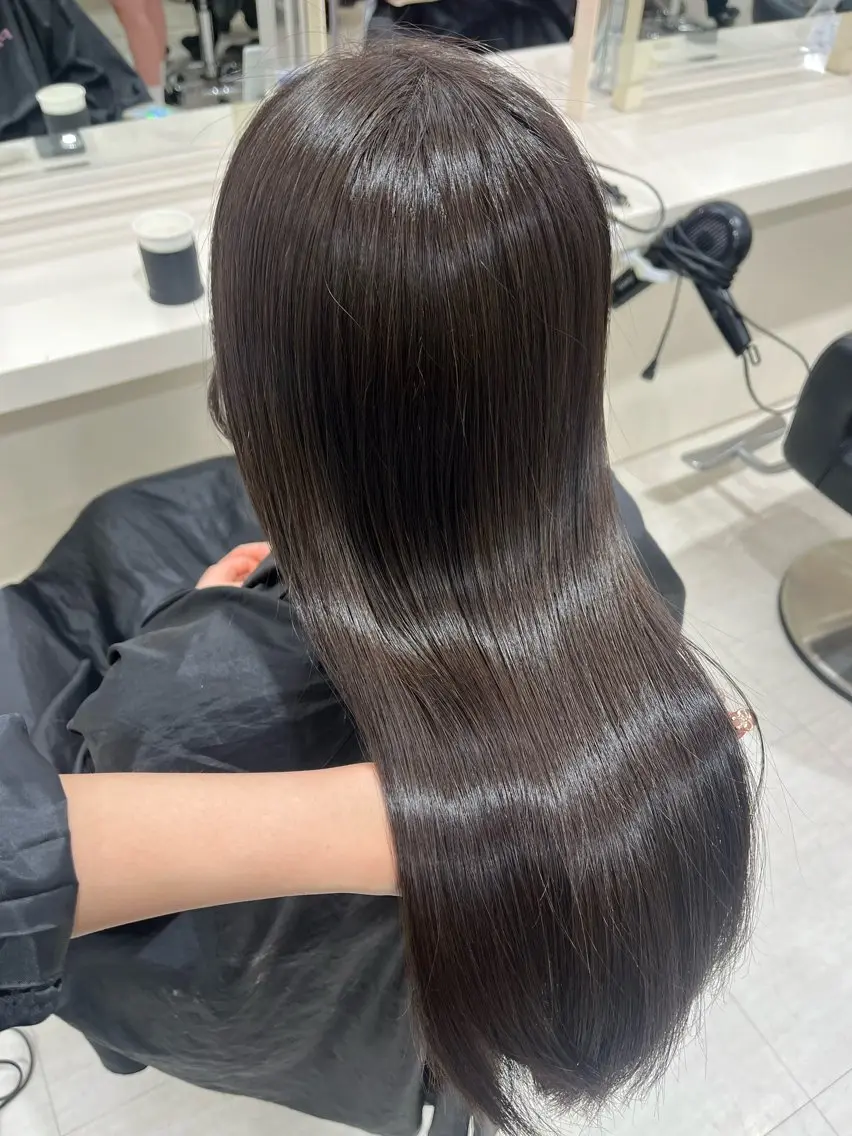 ロング カラー グレージュ 大人上品ベージュ 🎀HARUNAのヘアスタイル